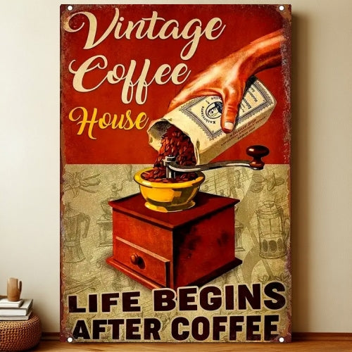 8x12 Kitchen Metal Sign – Coffee & Recipe Tin Wall Decor for Homes | Liberty Signs #8039