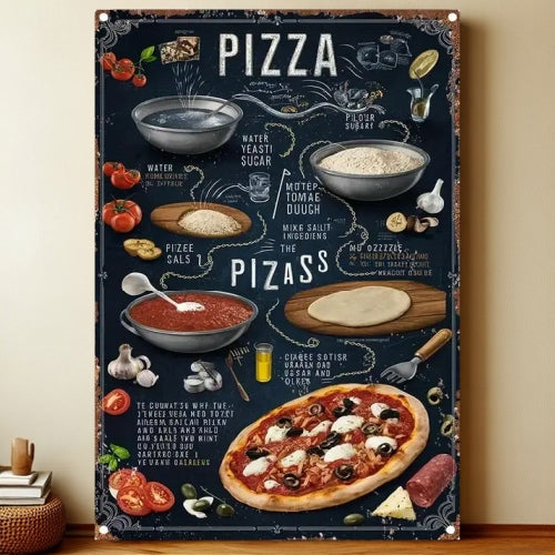 8x12 Kitchen Metal Sign – Coffee & Recipe Tin Wall Decor for Homes | Liberty Signs #8044