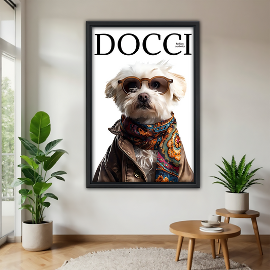 Funny Dog Art - Canvas Wall Art - Abstract Funny Living Room Decor| Liberty Signs #SZ091