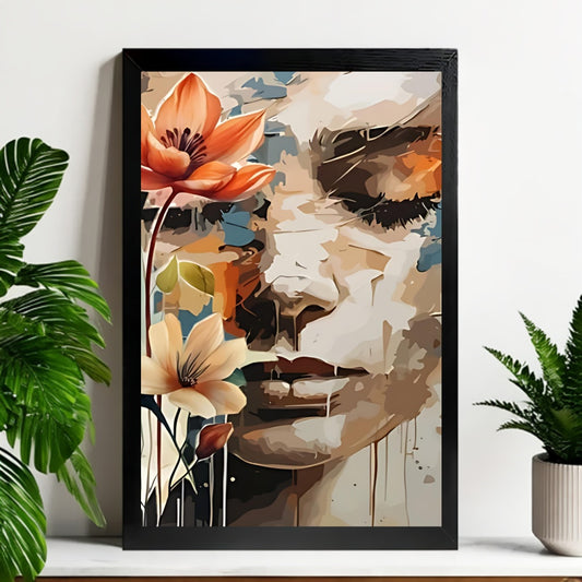 12x18 Neutral Abstract Framed Wall Art – Minimalist Line Art for Office or Studio | Liberty Signs #M3023