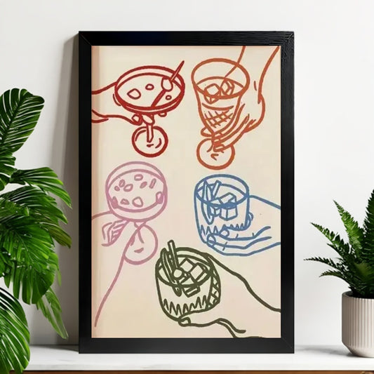 12x18 Neutral Abstract Framed Wall Art – Minimalist Line Art for Office or Studio | Liberty Signs #M3057