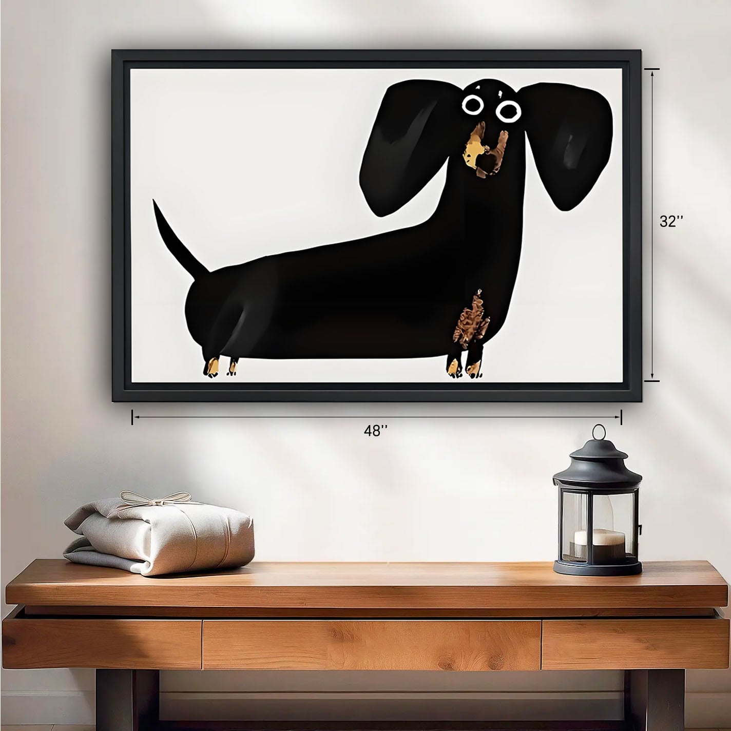 Cute Dachshund Framed Wall Art – Adorable Dog Print for Living Room or Office | Liberty Signs #M3100
