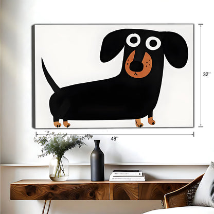Cute Dachshund Cartoon – Minimalist White Framed Wall Art | Liberty Signs #M3191