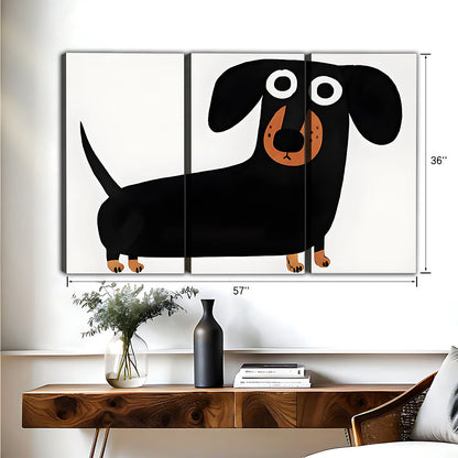 Cute Dachshund Cartoon – Minimalist White Framed Wall Art | Liberty Signs #M3191