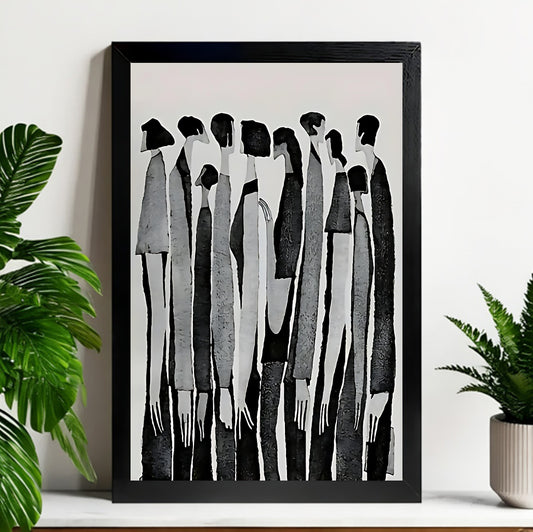 Neutral Abstract Framed Wall Art – Minimalist Line Art for Office or Studio | Liberty Signs#M3294