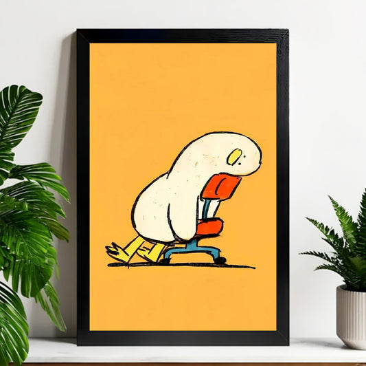 Neutral Abstract Framed Wall Art – Minimalist Line Art for Office or Studio | Liberty Signs#M3305