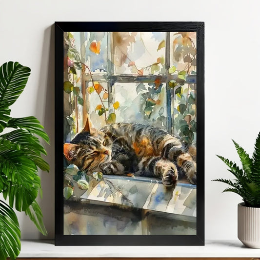 12x18 Black Cat Framed Wall Art – Whimsical Pet-Inspired Print for Kitchen or Entry | Liberty Signs #M7013