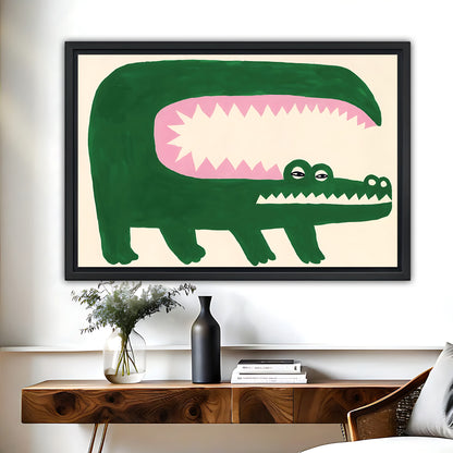 Funny Crocodile Art - Canvas Wall Art - Abstract Funny Living Room Decor| Liberty Signs #HZ040