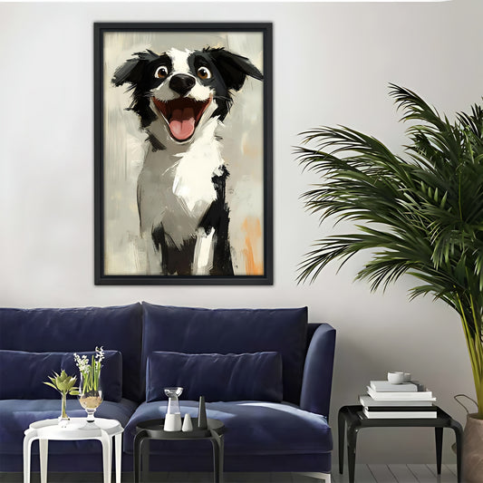 Funny Dog Art - Canvas Wall Art - Abstract Funny Living Room Decor| Liberty Signs #SZ045