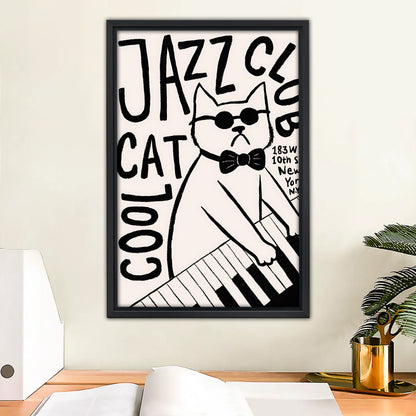 Funny Cat Art - Canvas Wall Art - Abstract Funny Living Room Decor| Liberty Signs #SZ111