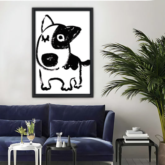 Funny Puppy Art - Canvas Wall Art - Abstract Funny Living Room Decor| Liberty Signs #SZ026