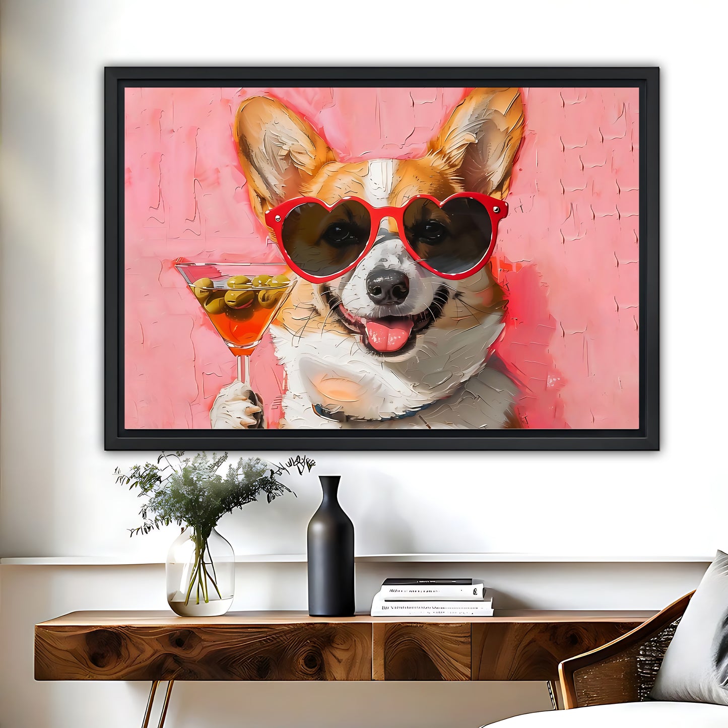 Funny Dog Art - Canvas Wall Art - Abstract Funny Living Room Decor| Liberty Signs #HZ052