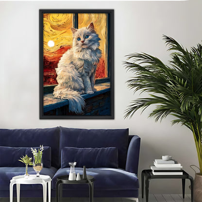 Funny Cat Art - Canvas Wall Art - Abstract Funny Living Room Decor| Liberty Signs #SZ046