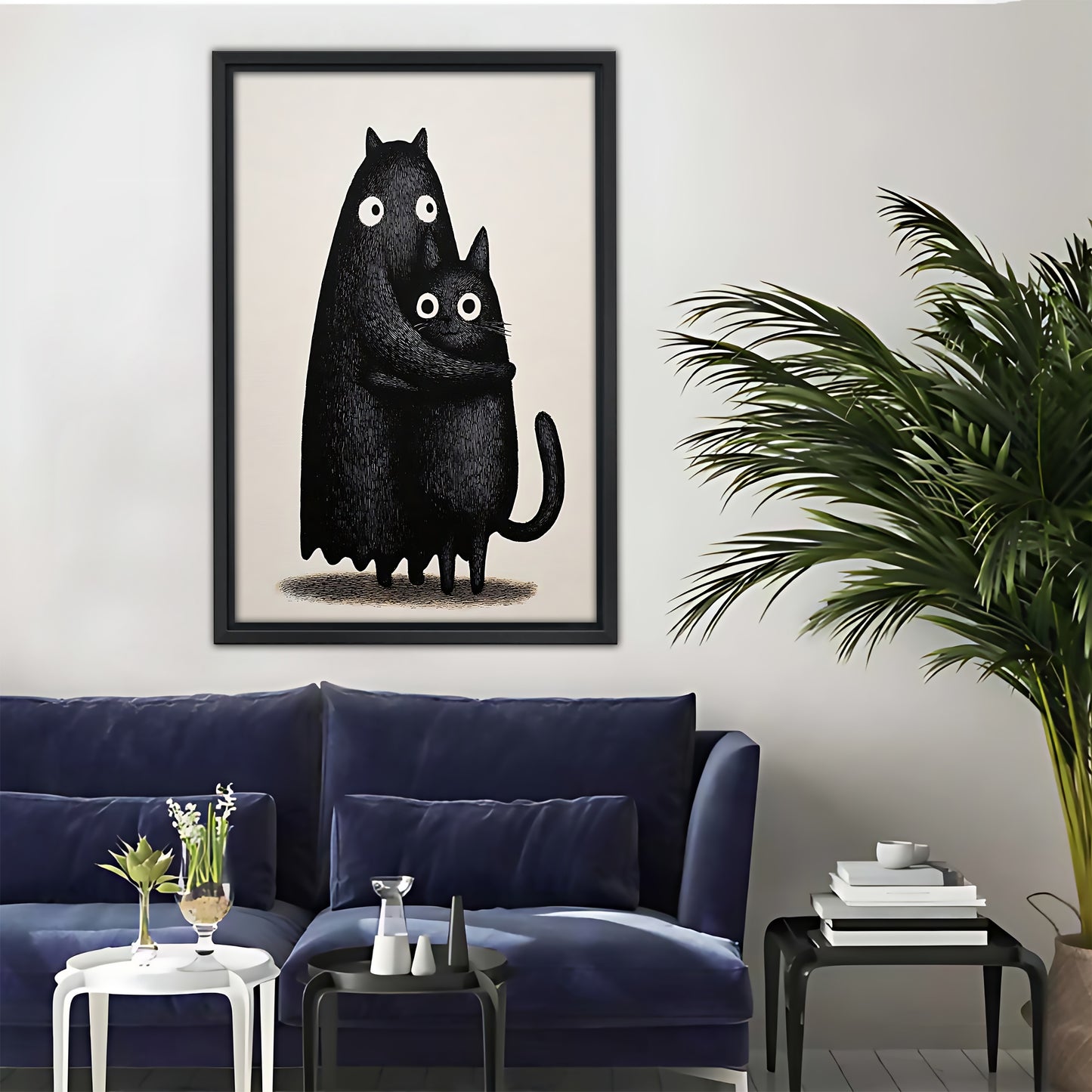 Funny Cat Art - Canvas Wall Art - Abstract Funny Living Room Decor| Liberty Signs #SZ054