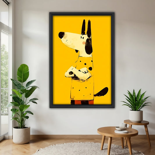 Funny Dog Art - Canvas Wall Art - Abstract Funny Living Room Decor| Liberty Signs #SZ159