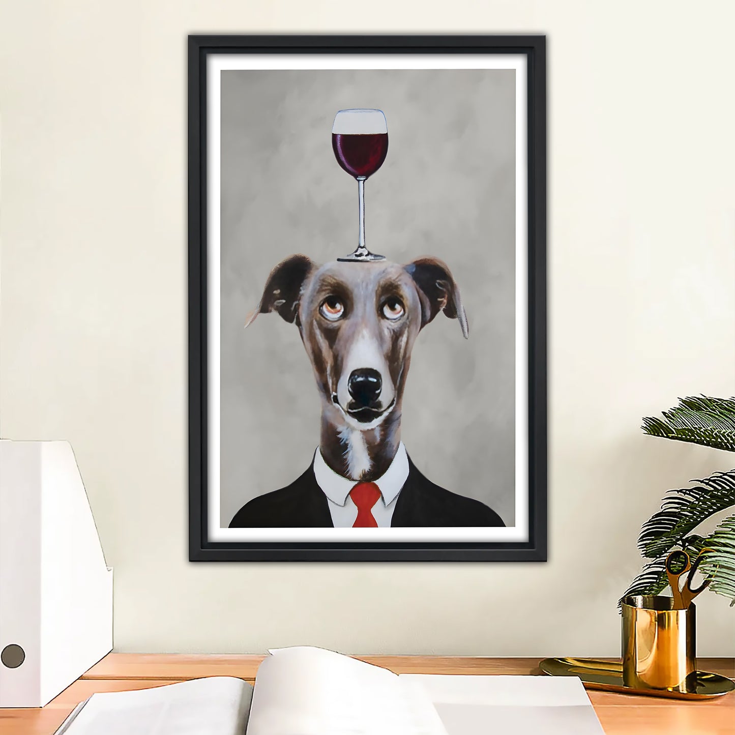 Funny Dog Art - Canvas Wall Art - Abstract Funny Living Room Decor| Liberty Signs #SZ112