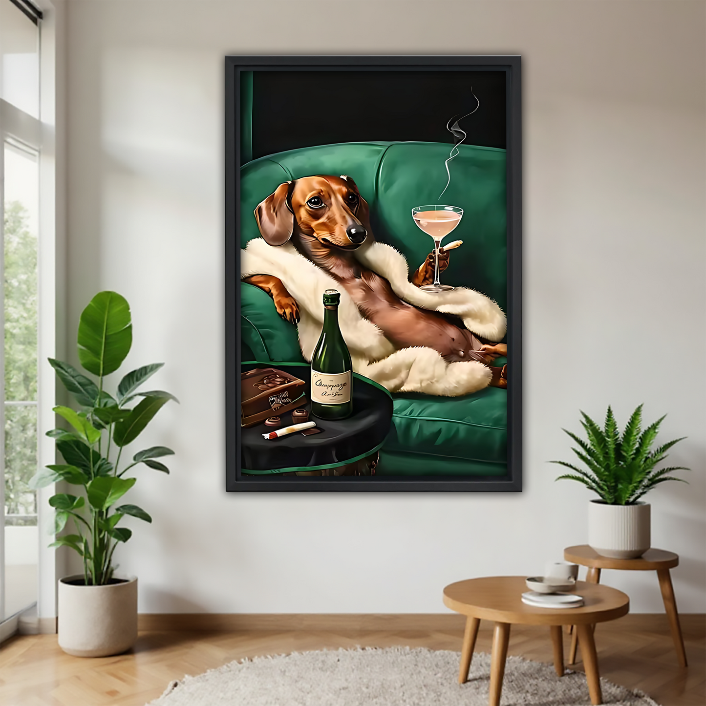 Funny Dog Art - Canvas Wall Art - Abstract Funny Living Room Decor| Liberty Signs #SZ157