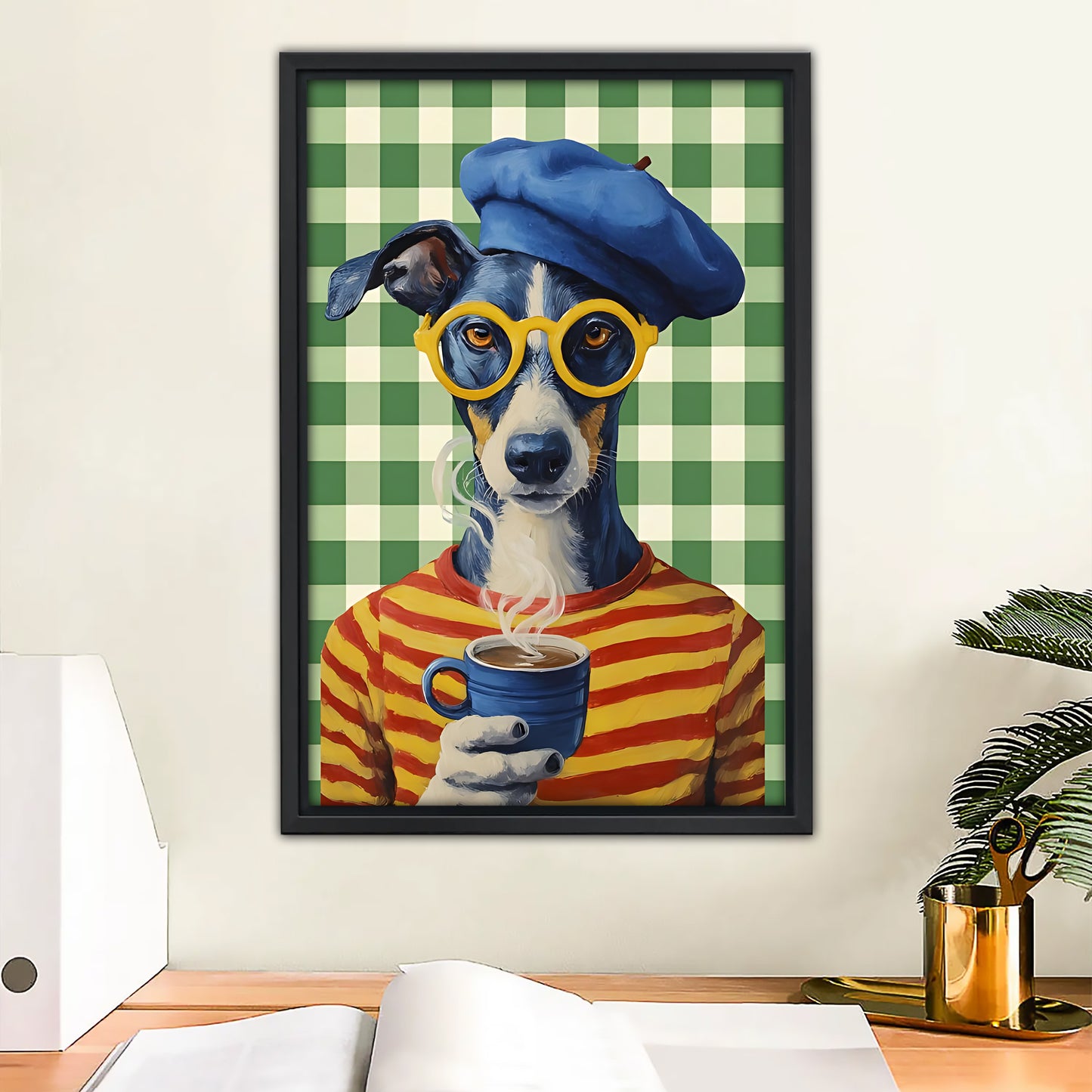 Funny Dog Art - Canvas Wall Art - Abstract Funny Living Room Decor| Liberty Signs #SZ109