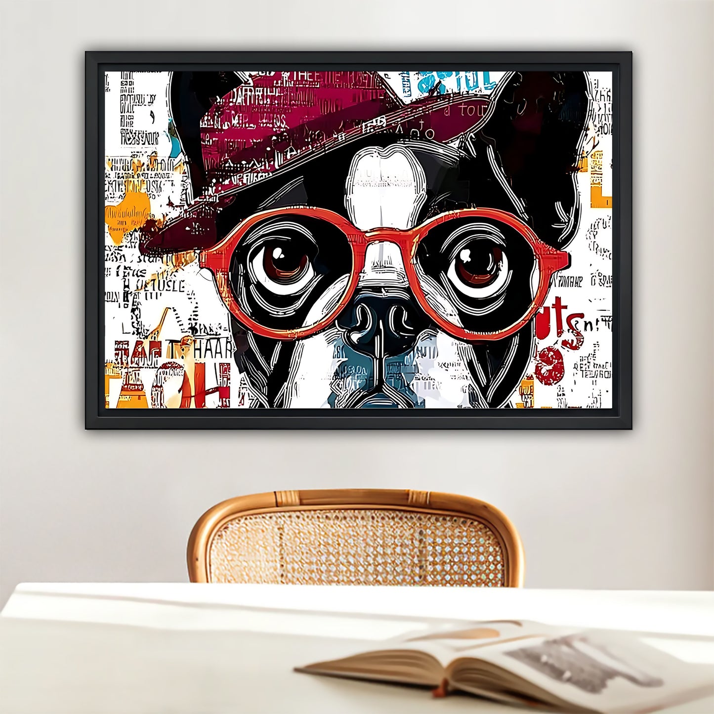 Funny Dog Art - Canvas Wall Art - Abstract Funny Living Room Decor| Liberty Signs #HZ068