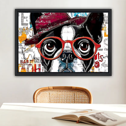 Funny Dog Art - Canvas Wall Art - Abstract Funny Living Room Decor| Liberty Signs #HZ068