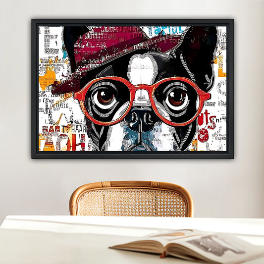 Funny Dog Art - Canvas Wall Art - Abstract Funny Living Room Decor| Liberty Signs #HZ068