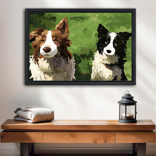 Funny Puppy Art -  Canvas Wall Art - Abstract Funny Living Room Decor| Liberty Signs  #HZ007