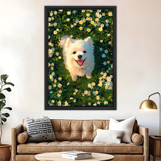 Funny Puppy Art - Canvas Wall Art - Abstract Funny Living Room Decor| Liberty Signs #SZ024