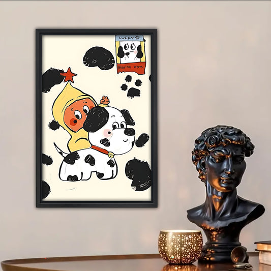 Funny Dog Art - Canvas Wall Art - Abstract Funny Living Room Decor| Liberty Signs #SZ104