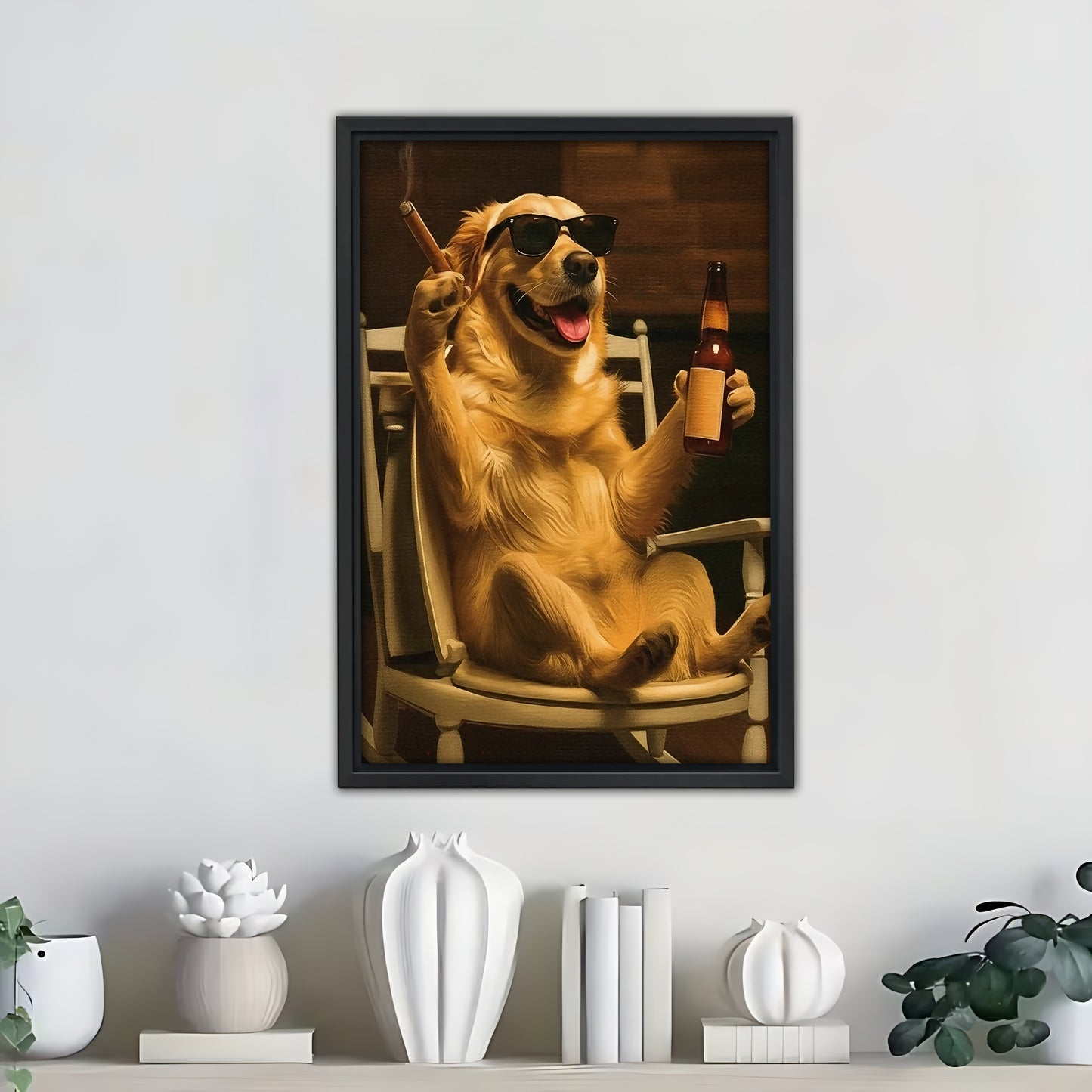 Funny Dog Art - Canvas Wall Art - Abstract Funny Living Room Decor| Liberty Signs #SZ308
