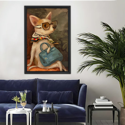 Funny Puppy Art - Canvas Wall Art - Abstract Funny Living Room Decor| Liberty Signs #SZ027