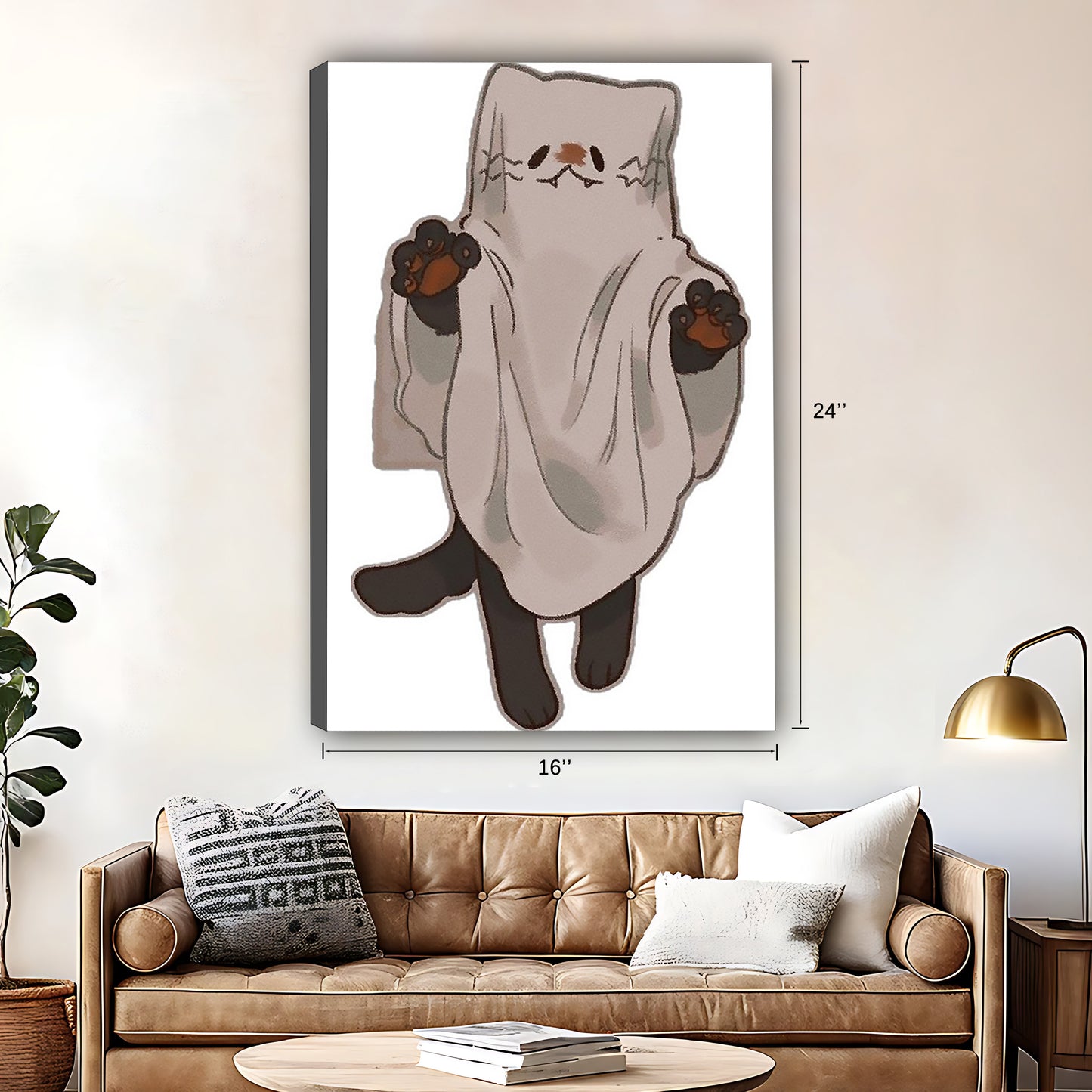 Funny Cat Art - Canvas Wall Art - Abstract Funny Living Room Decor| Liberty Signs #SZ023