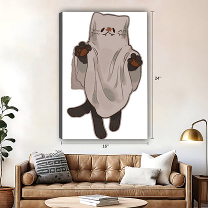 Funny Cat Art - Canvas Wall Art - Abstract Funny Living Room Decor| Liberty Signs #SZ023