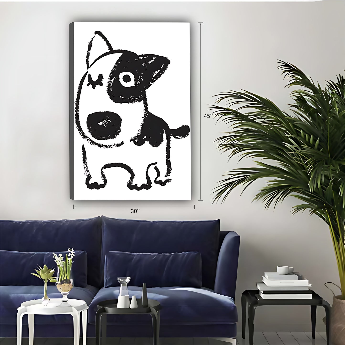 Funny Puppy Art - Canvas Wall Art - Abstract Funny Living Room Decor| Liberty Signs #SZ026