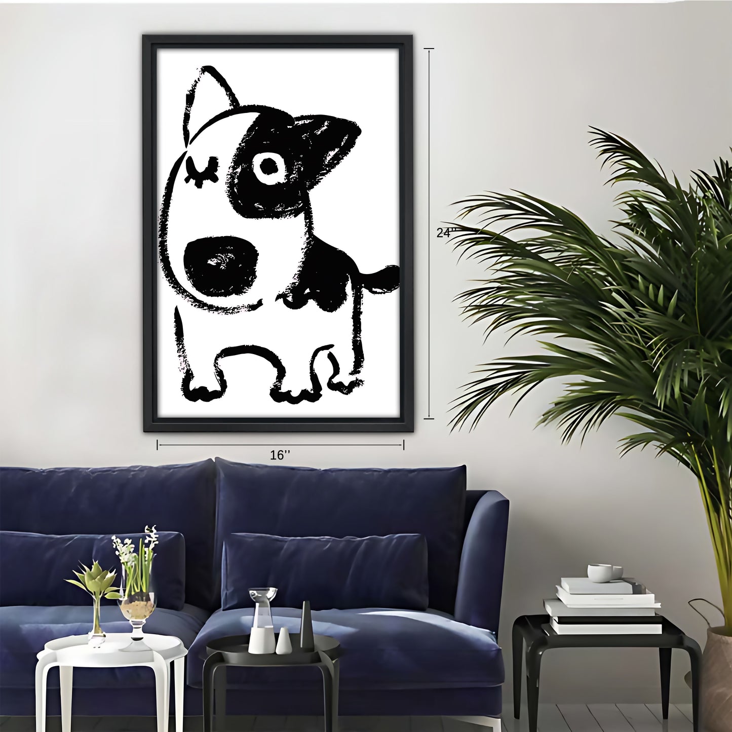 Funny Puppy Art - Canvas Wall Art - Abstract Funny Living Room Decor| Liberty Signs #SZ026