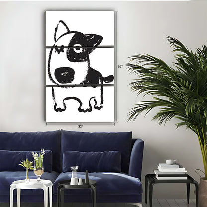 Funny Puppy Art - Canvas Wall Art - Abstract Funny Living Room Decor| Liberty Signs #SZ026