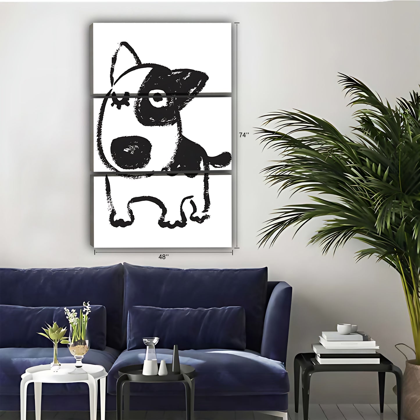 Funny Puppy Art - Canvas Wall Art - Abstract Funny Living Room Decor| Liberty Signs #SZ026