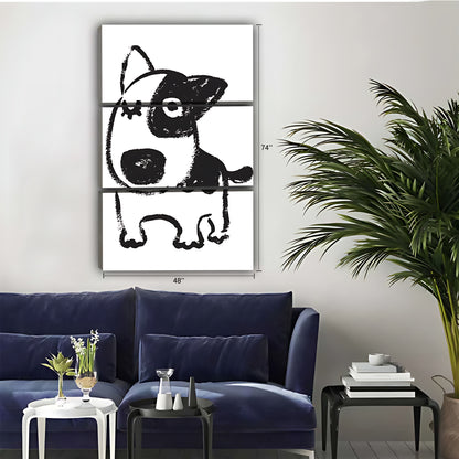 Funny Puppy Art - Canvas Wall Art - Abstract Funny Living Room Decor| Liberty Signs #SZ026