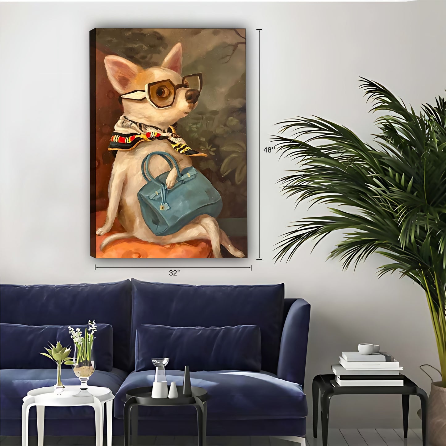 Funny Puppy Art - Canvas Wall Art - Abstract Funny Living Room Decor| Liberty Signs #SZ027