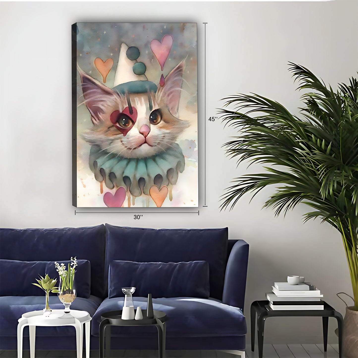 Funny Cat Art - Canvas Wall Art - Abstract Funny Living Room Decor| Liberty Signs #SZ033