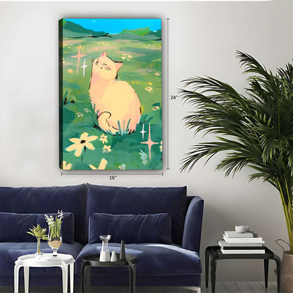 Funny Cat Art - Canvas Wall Art - Abstract Funny Living Room Decor| Liberty Signs #SZ034