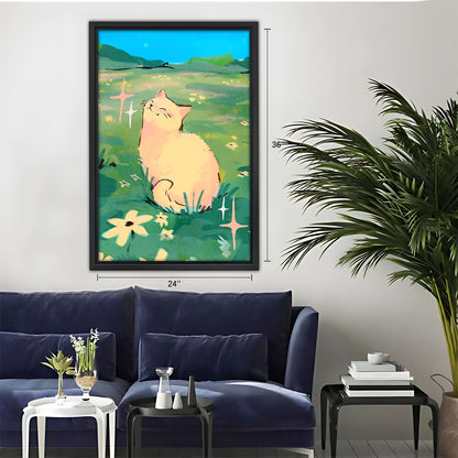 Funny Cat Art - Canvas Wall Art - Abstract Funny Living Room Decor| Liberty Signs #SZ034