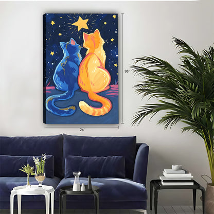 Funny Cat Art - Canvas Wall Art - Abstract Funny Living Room Decor| Liberty Signs #SZ035
