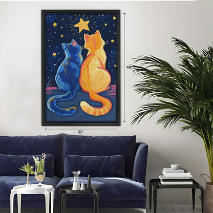 Funny Cat Art - Canvas Wall Art - Abstract Funny Living Room Decor| Liberty Signs #SZ035