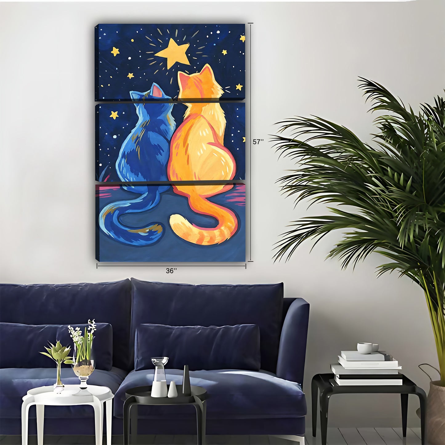 Funny Cat Art - Canvas Wall Art - Abstract Funny Living Room Decor| Liberty Signs #SZ035