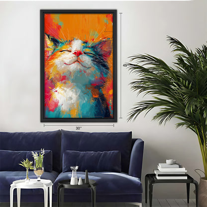 Funny Cat Art - Canvas Wall Art - Abstract Funny Living Room Decor| Liberty Signs #SZ037