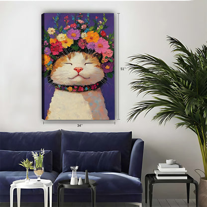 Funny Cat Art - Canvas Wall Art - Abstract Funny Living Room Decor| Liberty Signs #SZ038