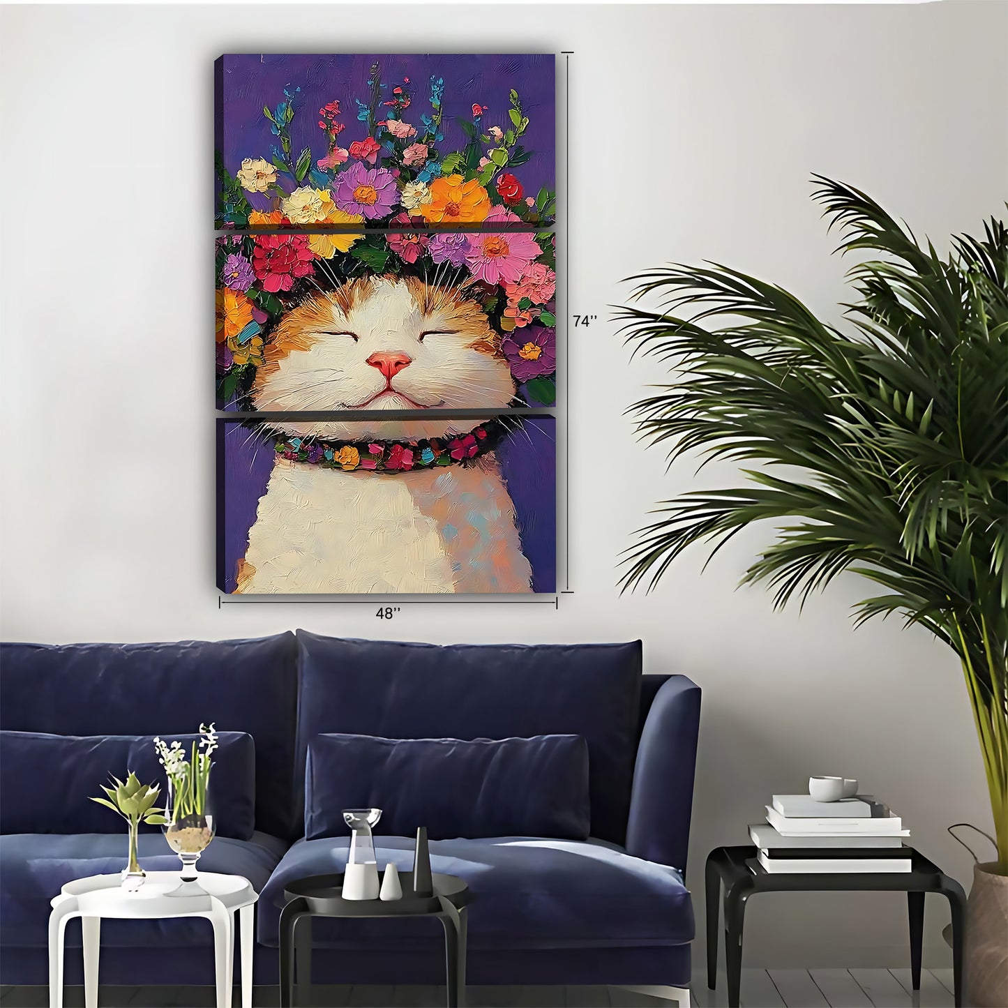 Funny Cat Art - Canvas Wall Art - Abstract Funny Living Room Decor| Liberty Signs #SZ038