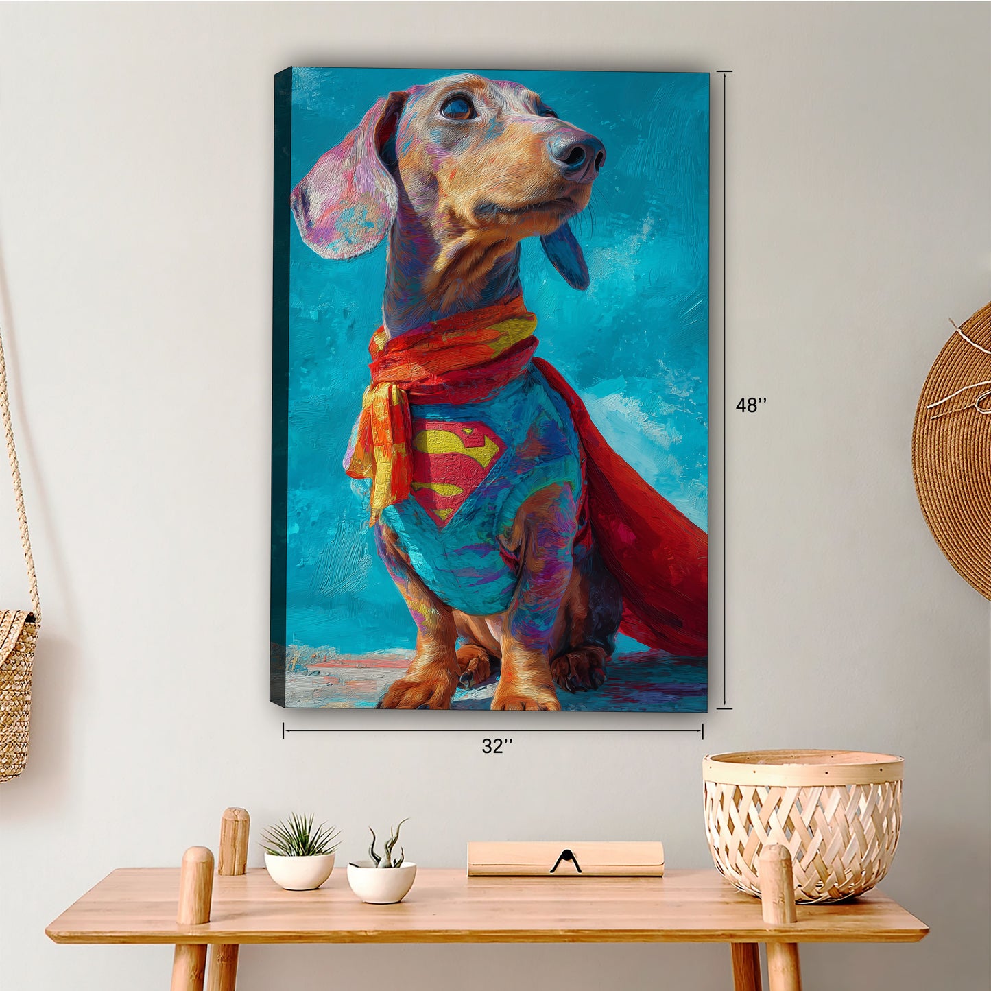 Funny Dog Art - Canvas Wall Art - Abstract Funny Living Room Decor| Liberty Signs #SZ043