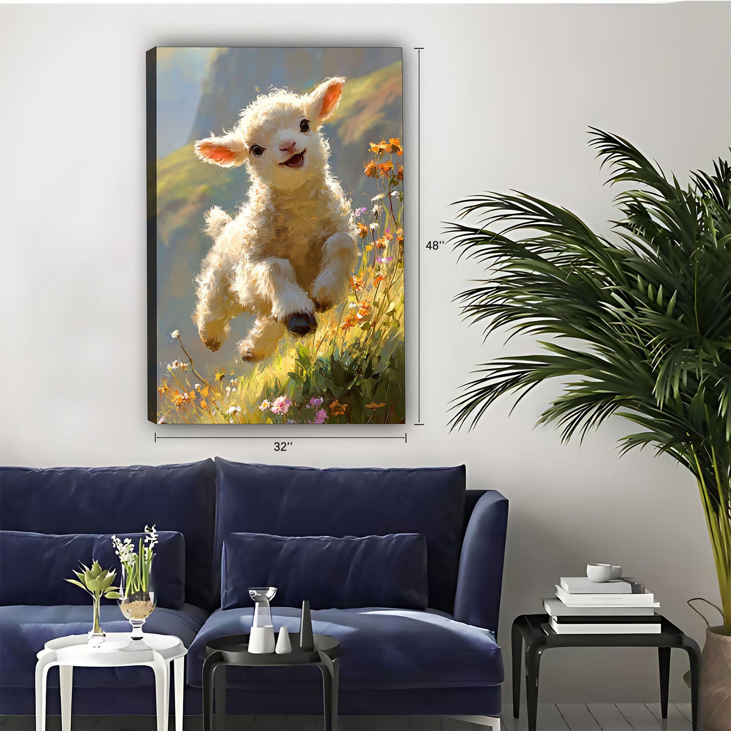 Funny Sheep Art - Canvas Wall Art - Abstract Funny Living Room Decor| Liberty Signs #SZ044