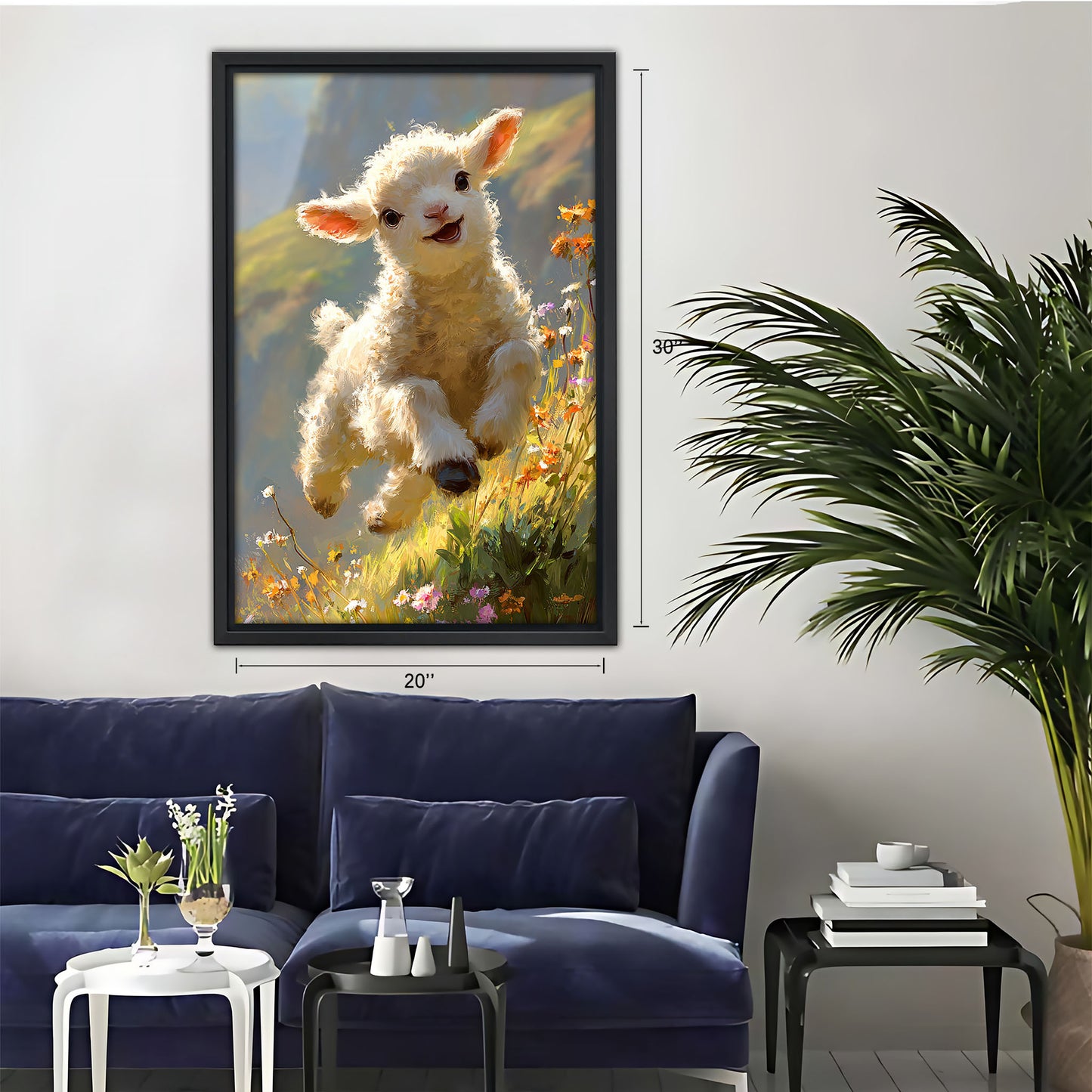 Funny Sheep Art - Canvas Wall Art - Abstract Funny Living Room Decor| Liberty Signs #SZ044